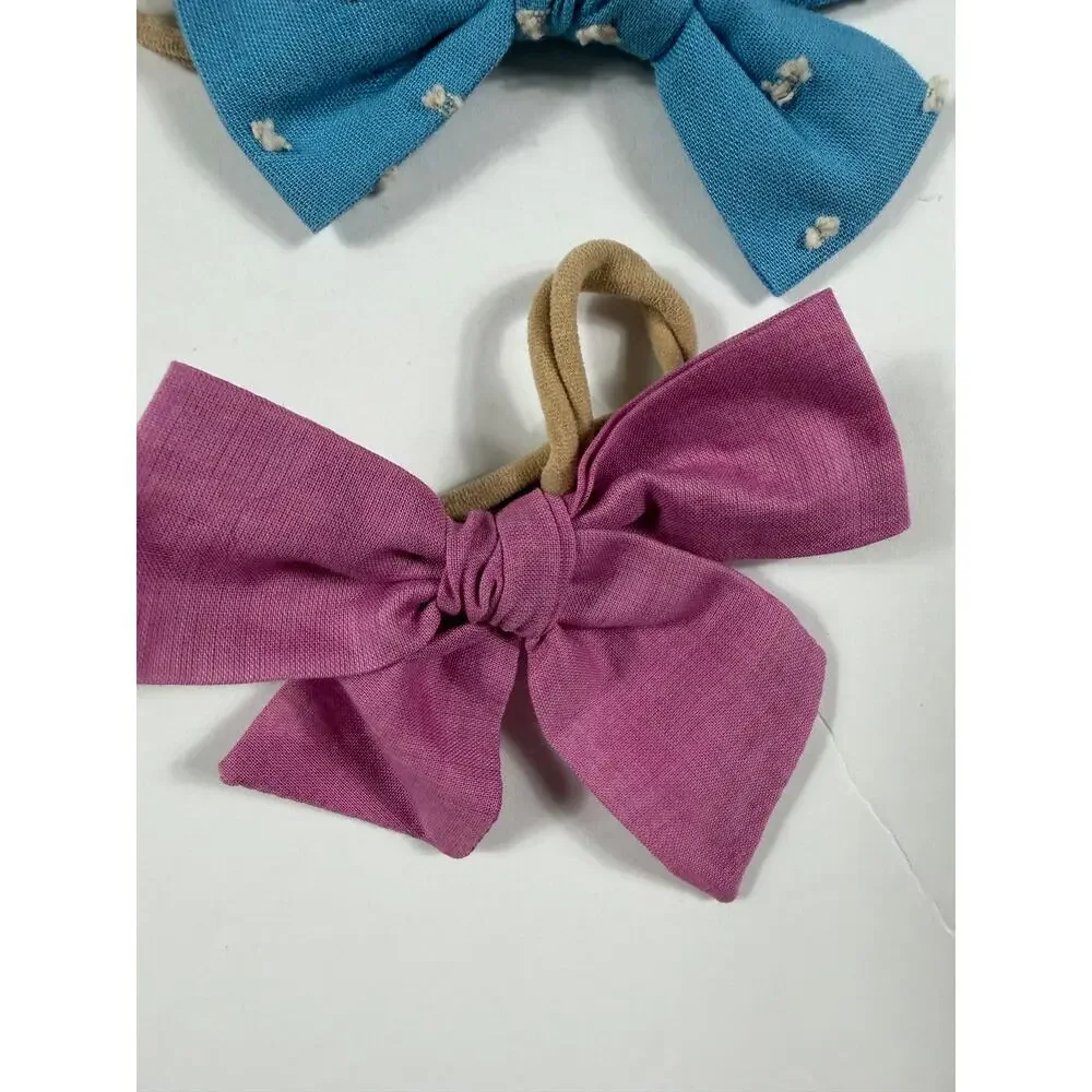 Small Shop Baby Bow Headband Set of 3 Nylon Fabric Bows